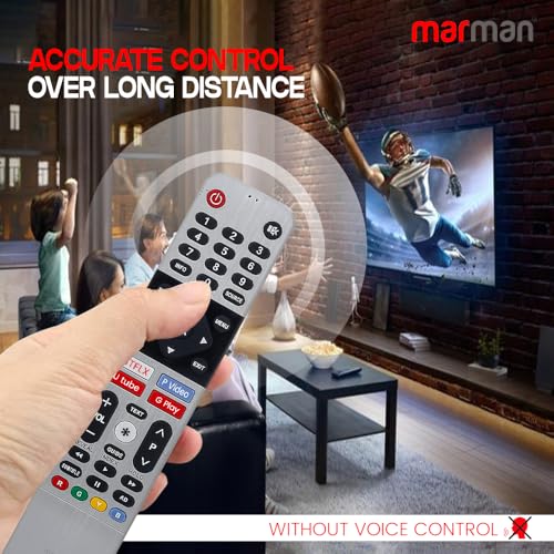 Image of marman Compatible with Sansui Tv Remote Control Original Models JSW32ASFHD JSW40ASFHD JSW43ASFHD JSW43ASUHD JSW50ASUHD JSW55ASUHD Suitable for Smart 4K LED UHD Android Television Non Voice Command