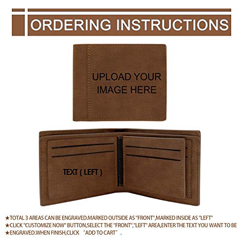 Aolun Personalized Photo Wallets for Men,Custom Engraved Wallet,Customized Gifts for Father,Husband,Son2