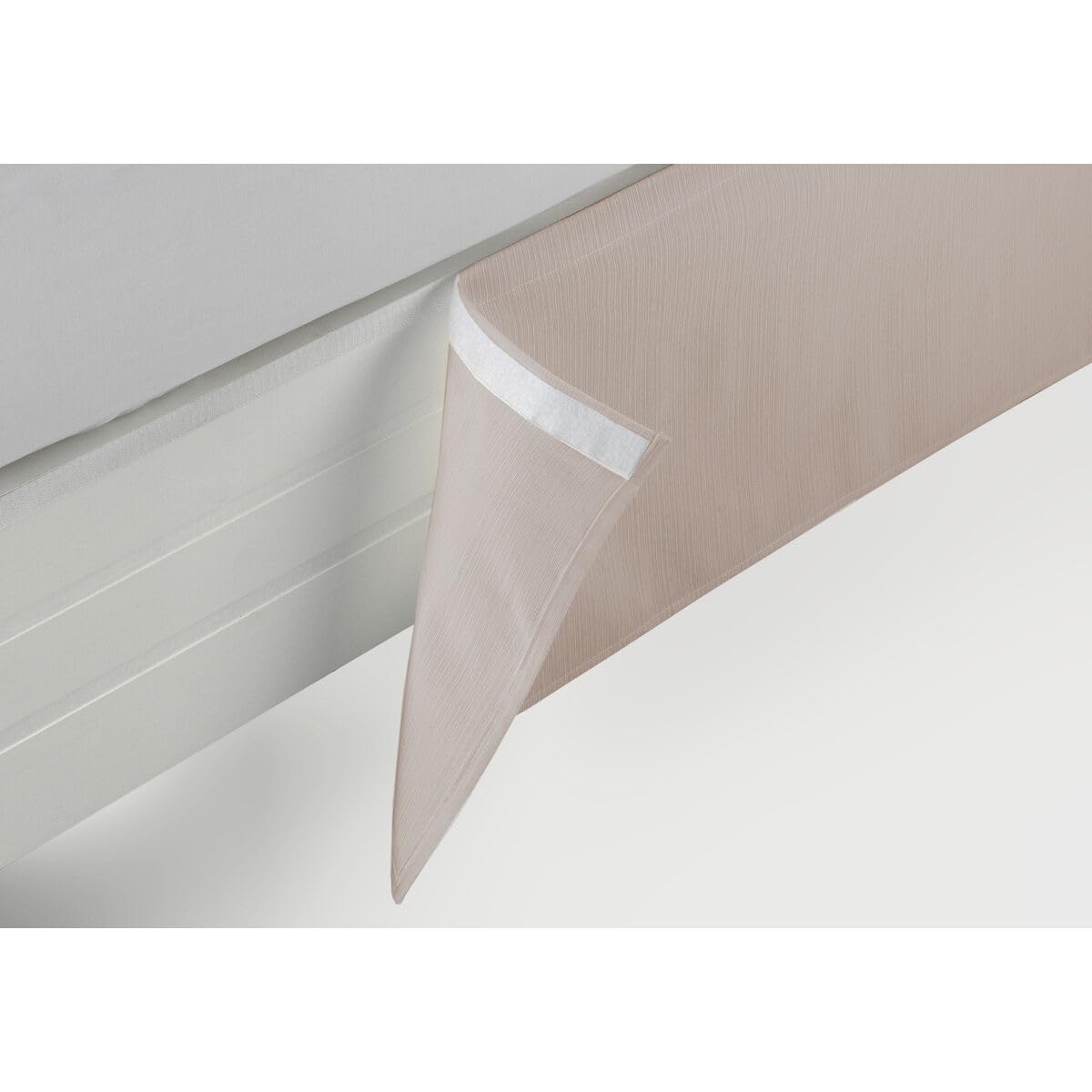 ESTELIA - Cubrecanapé de Hilo Tintado Color Lino - Cama de 135 (Alto 35 cm) - con Velcro Adhesivo - 50% algodón / 30% poliéster / 20% Lino