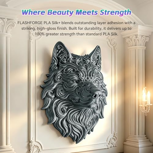 Image of FLASHFORGE Silk+ PLA Filament 1.75mm Gray, Silky Texture 3D Printing Filament, Enhanced Layer Adhesion with Stunning Surface Finish; Chrome-Like Brilliance and Silk-Smooth Perfection