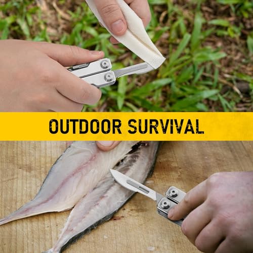 Image of BIBURY Multitools, Keychain EDC Gadgets, Foldable Scissors, Silver BI2052A