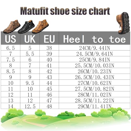 Matufit Shoes for Men, Matufit Orthopedic Shoes for Men, Waterproof Non-Slip Lightweight Side Zip Slip-On Flats with Arch Support2