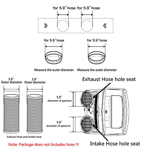 Gulrear Dual Hose Portable Air Conditioner Window Kit thumb #5