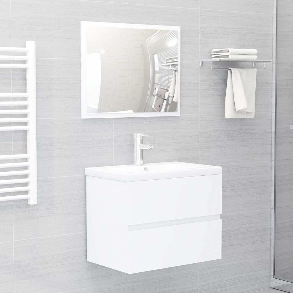 Armario para debajo del lavabo de madera blanco 60 x 38,5 x 45 cm con cajón, espacio de almacenamiento para baño, adecuado para montaje en pared, espacio de almacenamiento adicional, diseño