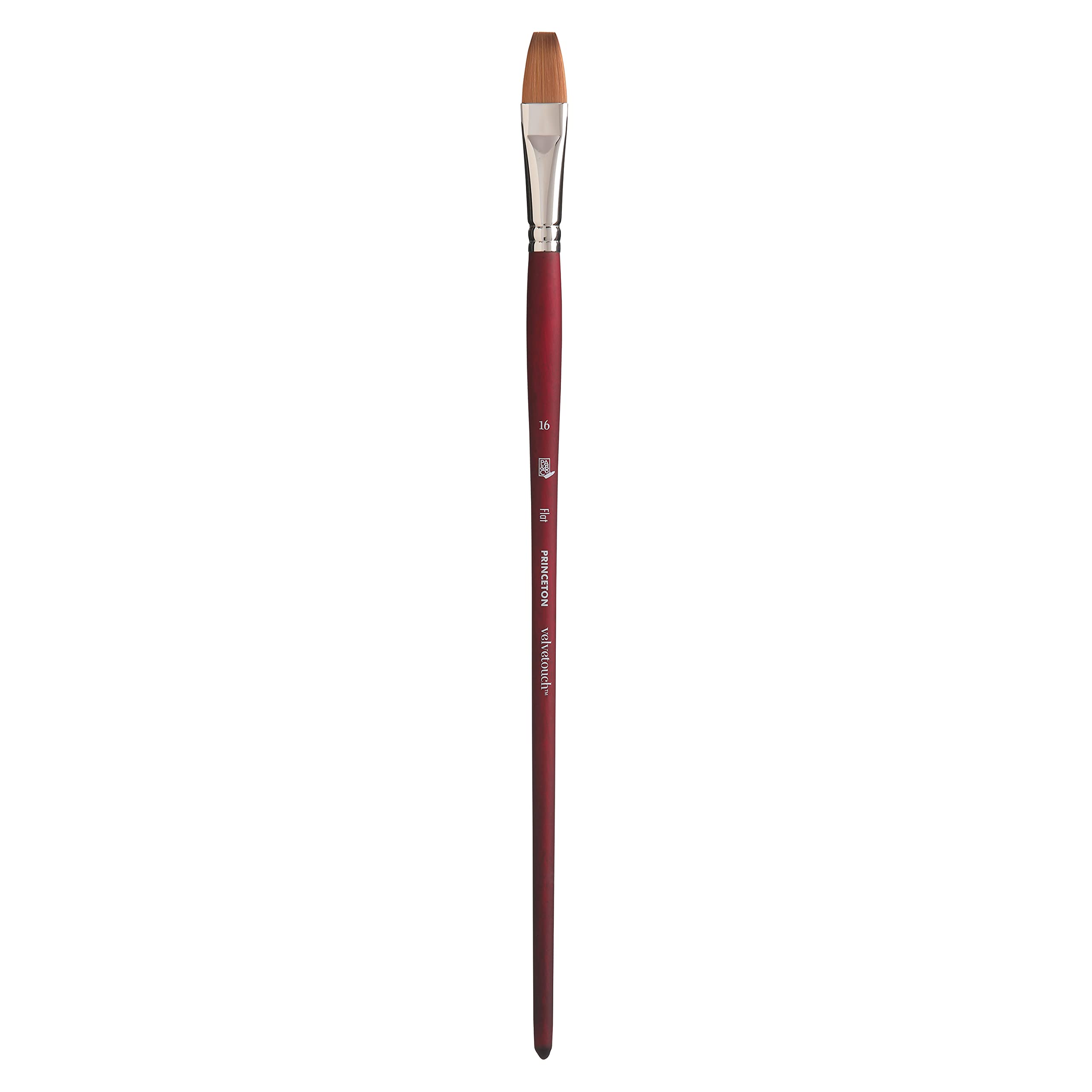 PrincetonVelvetouch Flat Brush, Long Handle, Size 16 - Professional Artist Brushes for Mixed Media, Acrylic, Oil