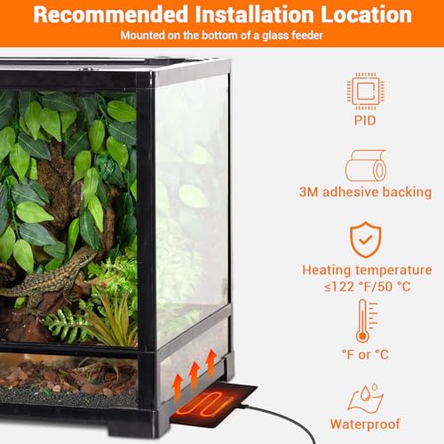 Reptitrip Reptile Heating Pad With Pid Thermostat 8 Inchx12 Inch 24W, Reptile Heat Mat For 30-40Gal Tank thumb #6