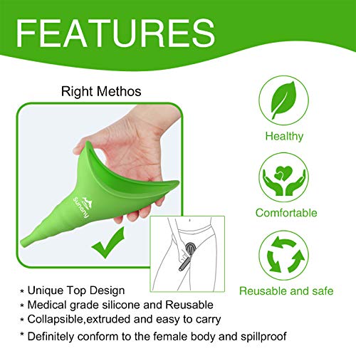 Image of Female Urinal, Reusable Silicone Foolproof Women Pee Funnel Allows Women to Pee Standing Up,Women's Urinal is The Perfect Companion for Indoor Use