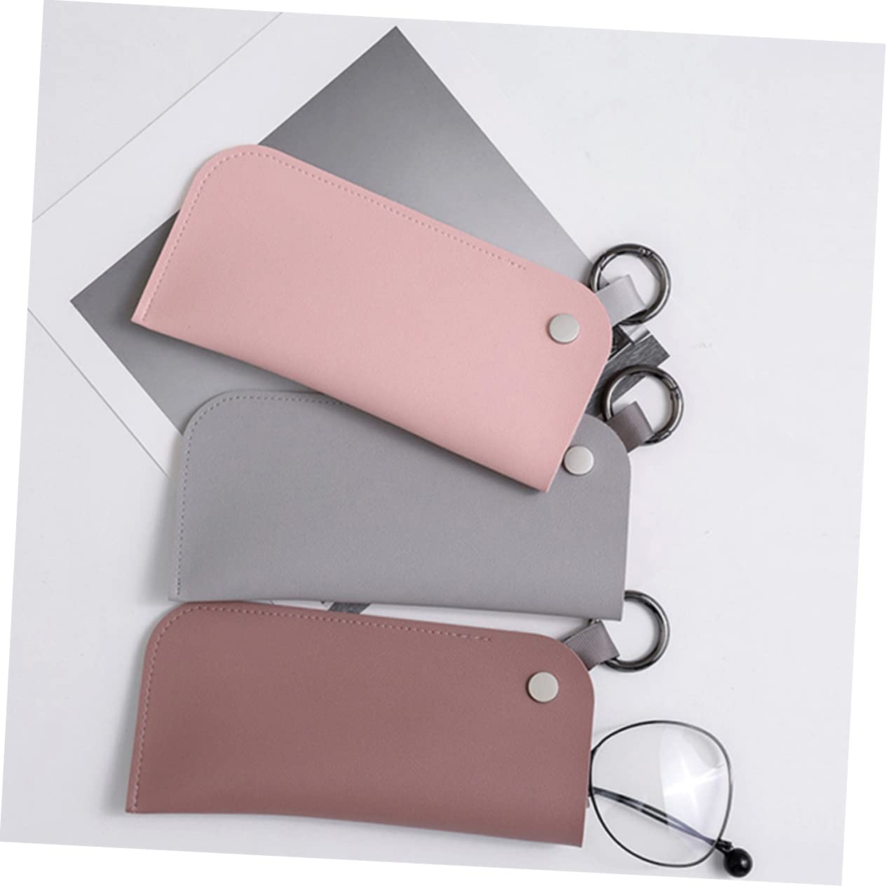 FOMIYES Estuche De Gafas De Sol De Protección Blanda Con Anillo Y Almacenar Gafas Y Accesorios
