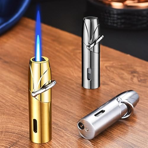 Encendedor metálico portátil con llama ajustable miniatura 2