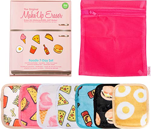 MakeUp Eraser, 7-Day Set, Erase All Makeup With Just Water, Including Waterproof Mascara, Eyeliner, Foundation, Lipstick, and More Foodie, 1 ct.