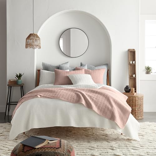 Image of Levtex Home Mills Waffle Full /Queen Quilt Set (88x92in) with 2 Pillow Shams (26x20in) - Cream - Cotton Waffle Full /Queen Size Quilt Bedding Set - Lightweight, Soft, Pre-Washed