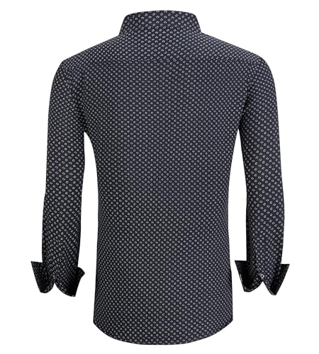 Alex Vando Mens Printed Dress Shirts Long Sleeve Regular Fit Button Down Shirt