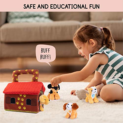 Plush Creations PC-180 Talking Plush Dog House Carrier With 4 Soft & Cuddly, Talking & Barking, Stuffed Plush Dogs. Excellent Interactive And Educational Plush Toy Set. Great Gift thumb #4