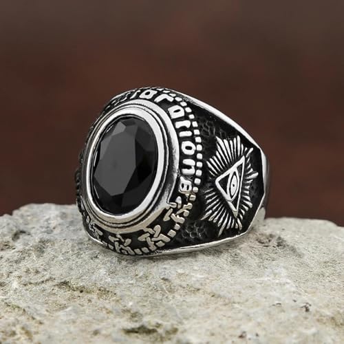 Jewellery big black stone rings gothique rétro pour couples - 6