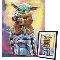 Yefun DIY 5D Pintura Diamante, Diamond Painting Taladro Completo Kit de Punto de Cruz Diamante Kits de Pintura para Adultos Rhinestone Bordado Diamante Arte, 30 * 40cm, Alien (Sin Marco)