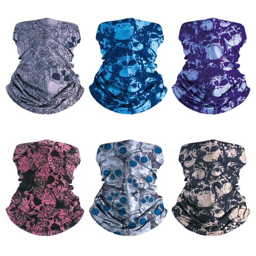 Image of 6-Pack Balaclava Face Mask for Men & Women - UV Protection Neck Gaiter, Multi-Use Cycling Mask & Breathable Headband