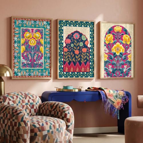 Image of kotart Art Painting With Frame | Paintings Home Decoration For Living Room Bed Room Hotel Wall Decor Digital Reprint Indian Traditional Madhubani Wall Set of 3 (10X13 inch)