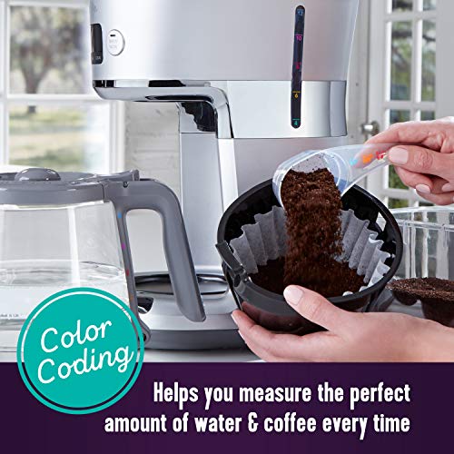 Image of Mr. Coffee Easy Measure 12 Cup Programmable Maker with Gold Tone Reusable Filter, Silver /Chrome