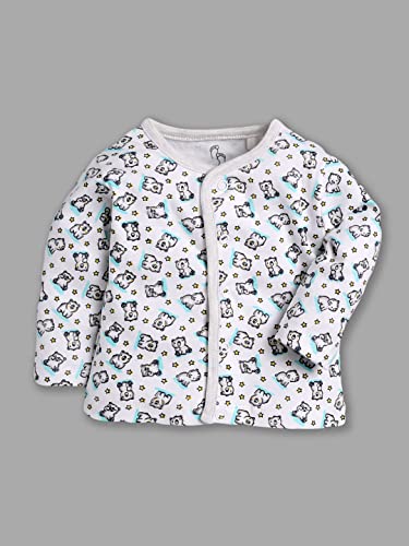 Image of BABYGO Unisex Baby 100% Cotton Full Sleeve Front Open T-Shirt Pack of 3|Soft Breathable Infant Clothing Set with Snap Buttons|Comfortable Layering Top for Newborn Baby Boys & Baby Girls Regular Fit