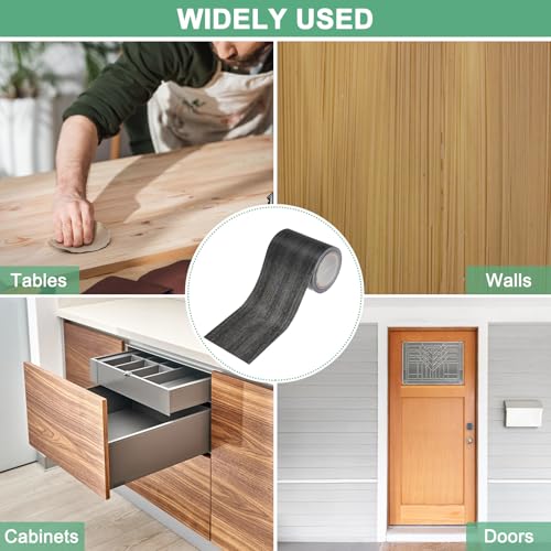 Image of M METERXITY 2-Roll Wood Grain Repair Tape, 2.24in x 15ft Textured Realistic Self-Adhesive Wood Floor Tape Contact Paper for Furniture /Floors /Home [Ebony]