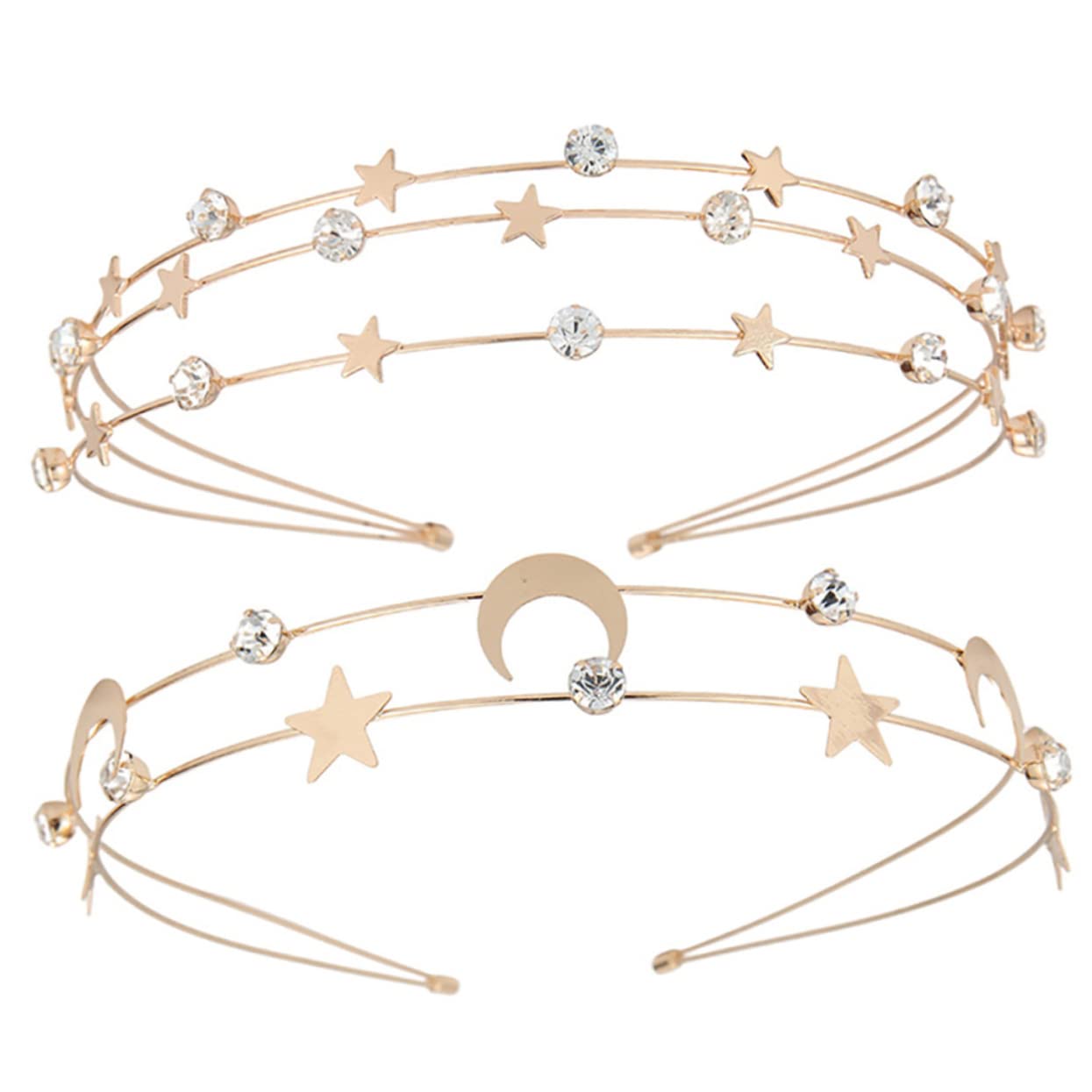 Didiseaon 8 Pz fascia stella fascia glitterata fasce per le donne lunare hair charms hair jewelry arredamento cerchietti bambina fasce per in copricapo di strass