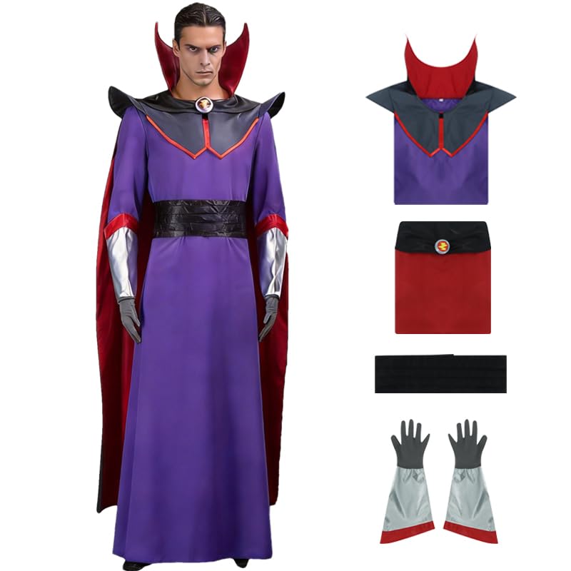 Bvxmsel Zurg Costume Emperor Zurg Adult mens Cosplay Suit Cloak robe belt gloves Halloween Event Party Outfits M