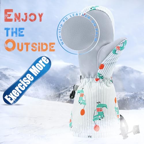 Image of BAVST Winter Kids Waterproof Gloves for Boys Girls Snow Ski Toddler Baby Mittens Outdoor for Infant Teens 1-5T