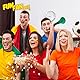 FUN FAN LINE - Packung mit 3 bunten Vuvuzela-Trompeten, Partyzubehör und Zubehör, Piñata und Sport, zerlegbar zum Kombinieren von Körper- und Mundstückfarben (Violett)