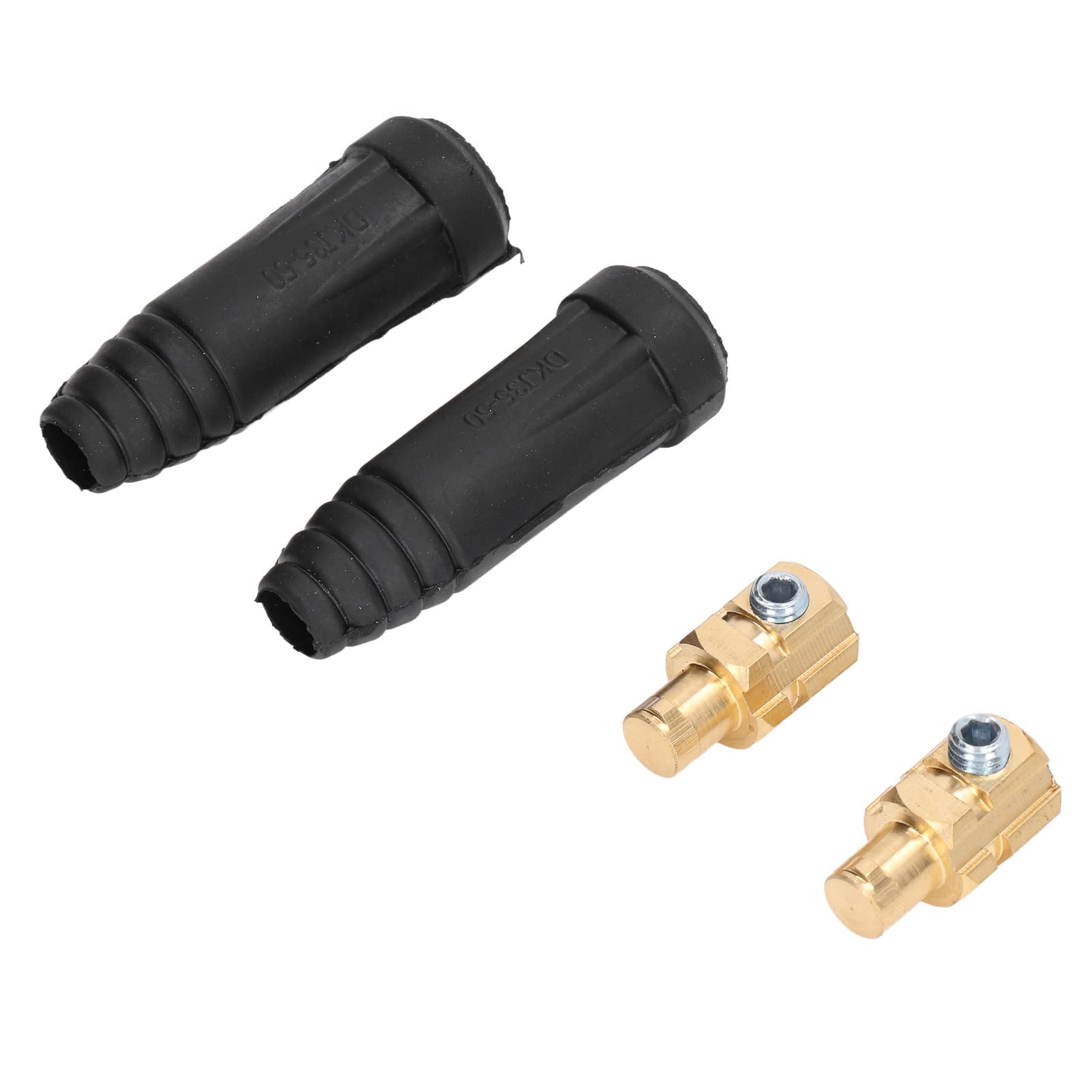 Welding Cable Quick Connector Welding Cable Extension Plug Socket Joint Connector Welding Cable Joint Quick Connector Welder Black Cable Joint 315A 35-50mm Rubber+Brass