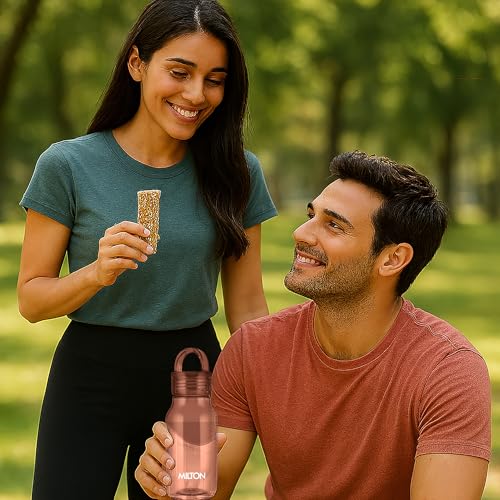 Image of MILTON Fashion 500 Pet water bottle, 430 ml|Tritan Plastic|Leak-Proof, BPA-Free, Sturdy Handle|Reusable Water bottle for fridge|Perfect for Office, Travel, Gym Tumbler Bottle for Men and Women, Brown