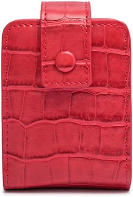 PORRASSO Lipstick Case Portable Mini Cosmetic Bag Women Lipstick Lip Gloss Bag with Mirror Travel Lipstick Holder for Storeing Lipstick Lip Glaze Powder Red