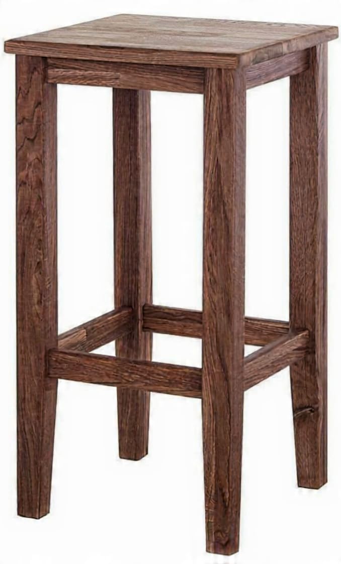Umark Solid Wooden Bar Stool, Square Top, 60 cm Height, 30 cm Width, Brown-image-39