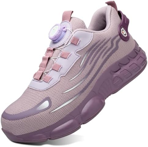 GemChve Arbeitsschuhe Sicherheitsschuhe Herren Damen Stahlkappen Anti-Smashing Leicht Sportlich Atmungsaktiv Selbsthemmend Schnellverschluss Mode Schutzschuhe 36-46 EU