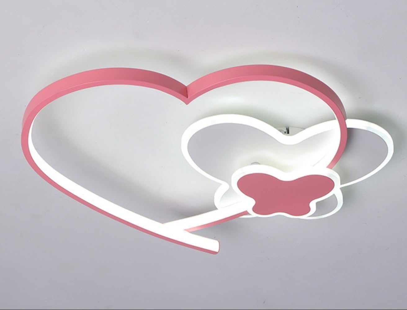 lamp Ceiling Lights LED Creativity Cartoon Butterfly Ceiling Light Dimmable Remote Controls Acrylic Shade Bedroom Heart-Shaped Chandelier Modern Pink Children’s Room Ceiling Lamp for Kinderg lamp