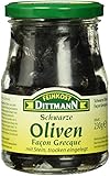 Feinkost Dittmann Schwarze Oliven, Façon Grecque, trocken eingelegt, mit Stein, 6er Pack (6 x 230 g)