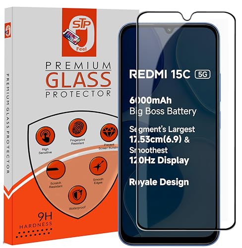 Image of Premium Tempered Glass Screen Protector Guard Compatible For Redmi 15C 5G / Xiaomi Poco C85 5G (6.9 Inch, Pack of 1) | Edge to Edge Coverage With Easy to installation kit for Smartphone