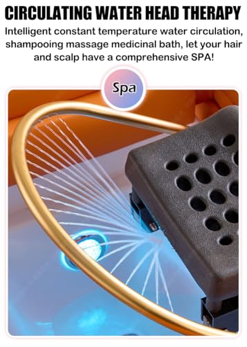 MegLob Head Spa Bed, Japanese Shampoo Bed & Electric Lift Massage Table-in-1, Professional Beauty Salon Shampoo SPA Bed, with Foot Bath Fumigator/Spa Basin/Water Cycle, Head Spa Equipment,Green - Image 4