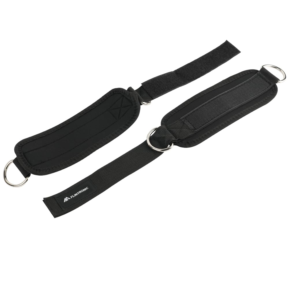 flintronic Sangle Cheville Musculation Poulie, Sangle de Cheville Réglable Gymnastique, Sangles Musculation avec Double Anneau D, Ankle Straps, Accessoires pour Fitness, Sport, Gym, Exercice, Tirage