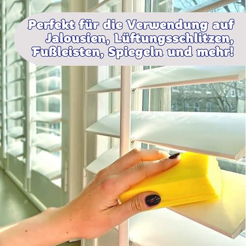 Scrub Daddy Damp Duster Staubschwamm, Staubwedel waschbar mit Rillen, Putzutensilien Haushalt für Holzjalousien, Heizkörper und Spiegel, Spinnenwebenentferner, Putzschwamm Antistatisch, Rosa