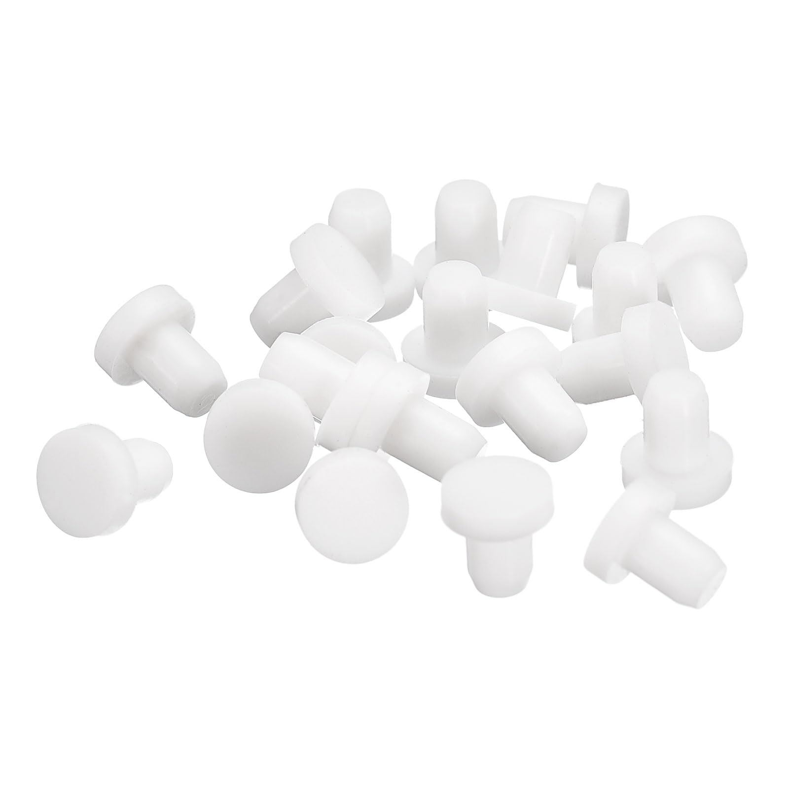 uxcell 20 Pieces White Rubber Stopper, S4.5 Waterproof Plug Holes for 4.5mm / 0.18" Hole