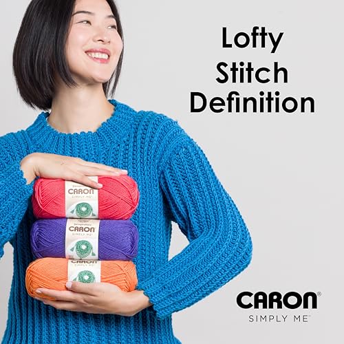 Image of Caron Simply Me, Soft Bulky Yarn for Crocheting, Ruby, 2-Pack | #5 Bulky Yarn, 62% Acrylic, 20% Nylon & 18% Wool, Soft Crochet Yarn for Knitting & Hobby Crafts, 246yds, 200g /7oz per skein