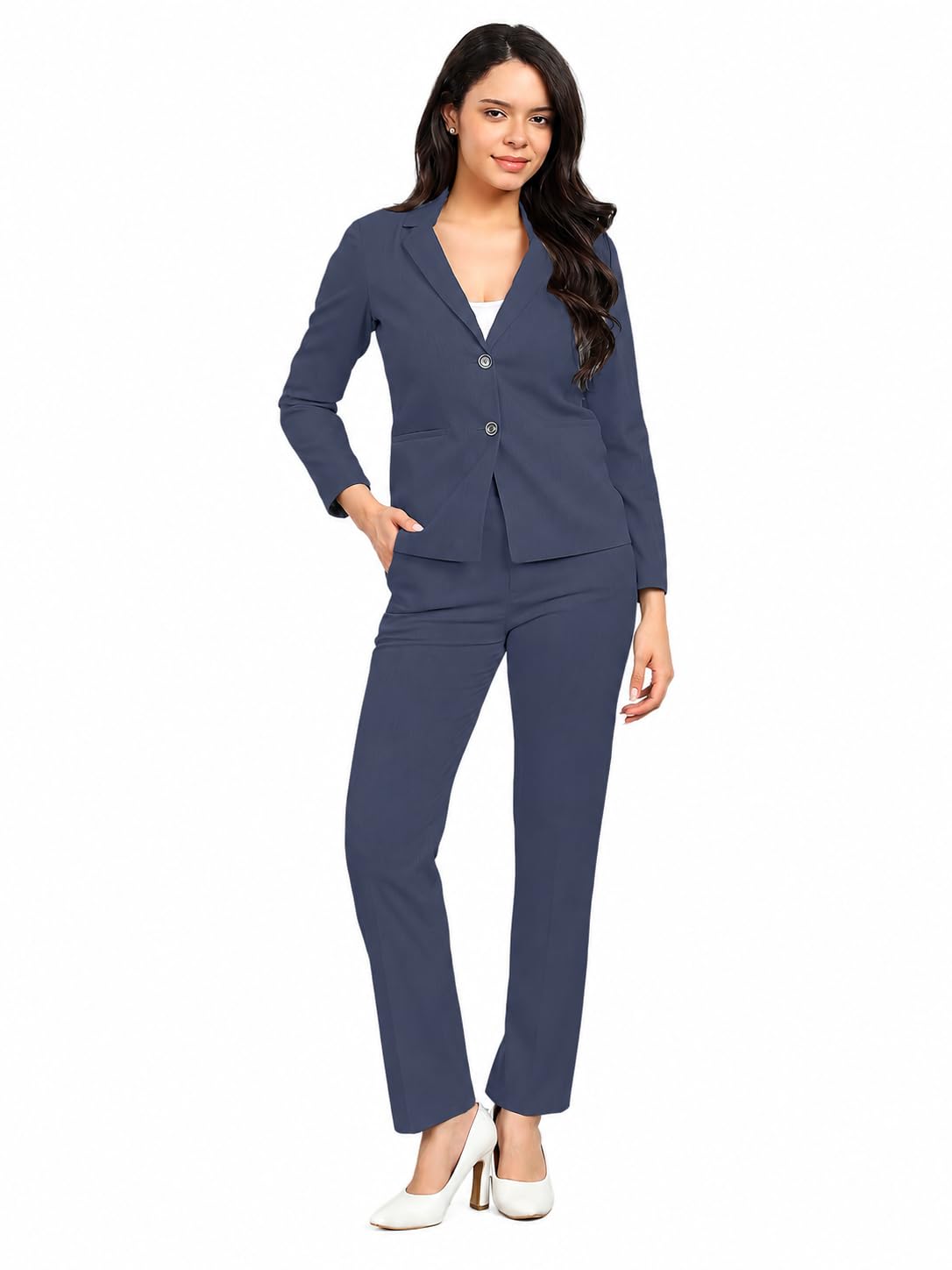 Women's Formal Pant Suit | Classic Blazer and Trouser Set-image-30
