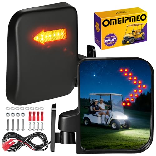 Golf Cart Mirrors, Golf Cart Side Mirrors with LED Turn