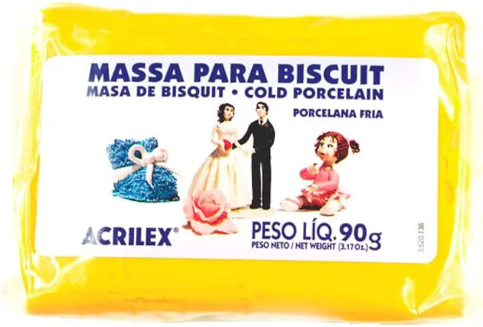 Acrilex - Massa 90G Para Biscuit Amarelo Cadmio Acrilex 536