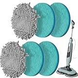 Frescares 6 Packs Steam&Scrub Mop Pads Replacement Power Pads Compatible with Shark,S8201 S8001 S7001 S7201 S7000AMZ S7000 S7005 S7020 S7001C Dirt Grip Scrub Adsorb Washable Pad
