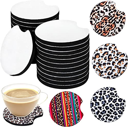 40PCS Sublimation Blank Car Coasters,2.75in/5mm Circular Opening Blank Sublimation Coasters for Thermal Sublimation Heat Transfer DIY Crafts Painting