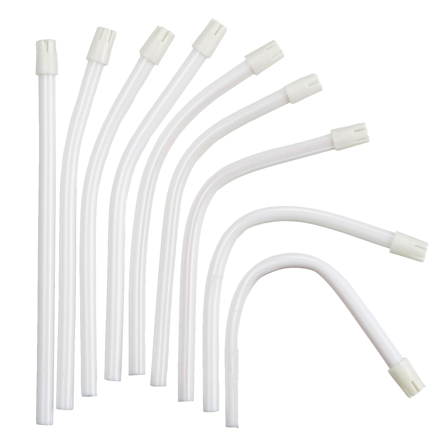 JMU 100pcs Dental Saliva Ejectors Disposable, White Body White Tip, Flexible Evacuation Suction Tips