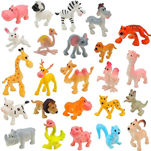 BESTZY Mini Animali Fattoria 24Pcs Animali Fattoria per Bambini Giocattoli Set per Bambini Imparare Playset educativo Bomboniere Riempitrici per Borse Regali per Ragazzi e Ragazze