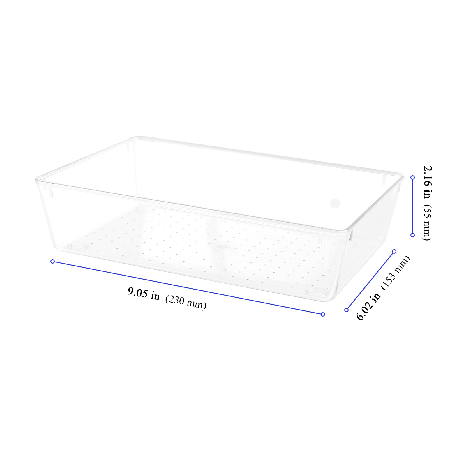 8 organizer trasparenti per cassetti, impilabili, per frigorifero, trucchi, per camera da letto, bagno, ufficio, cucina