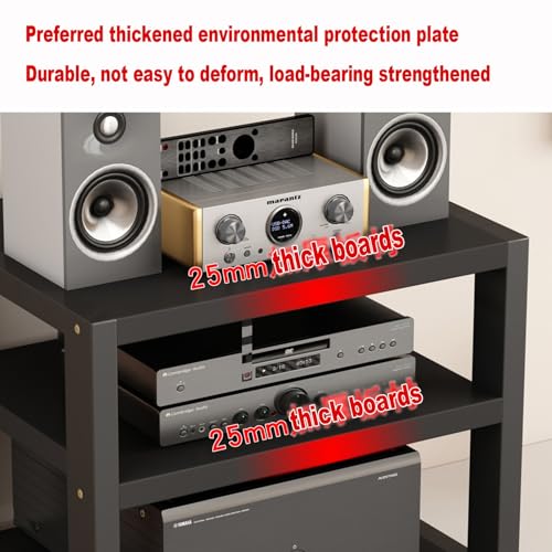 XingLi AV Media Stand Stand Component Cabinet, for TV, Consoles, Streaming, Audio Video Components, Stereo Equipment, Gaming Devices?4 Tier Shelf- 2 Colors(Color:B,Size:50x35x55cm)